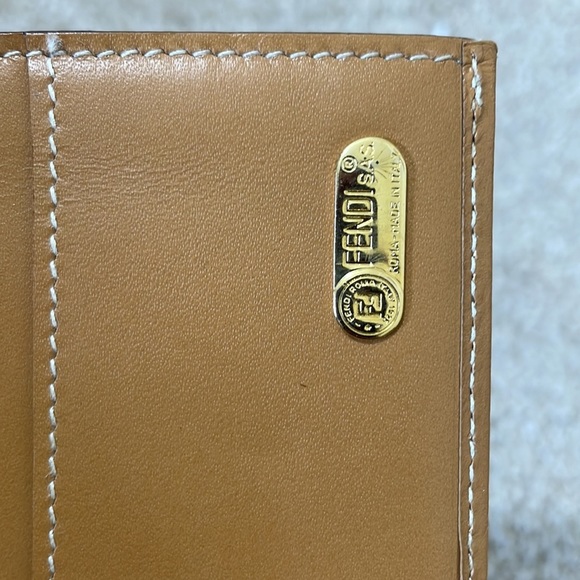 Vintage FENDI Penguins Wide Stripe Brown& Black Canvas Wallet - Picture 5 of 16